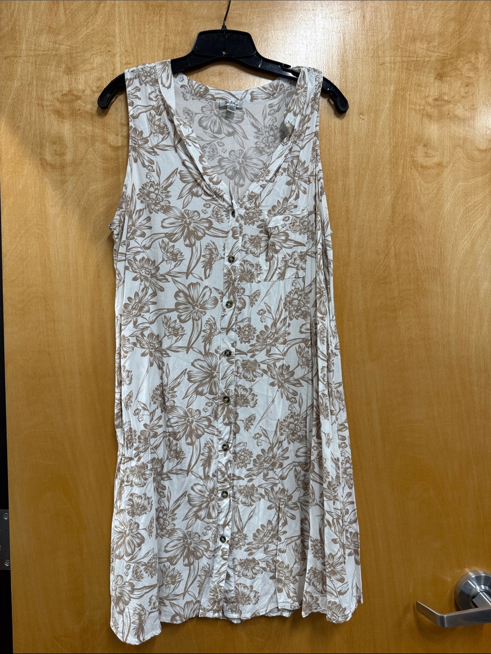 Justify Cream Floral Button-Front Midi Dress